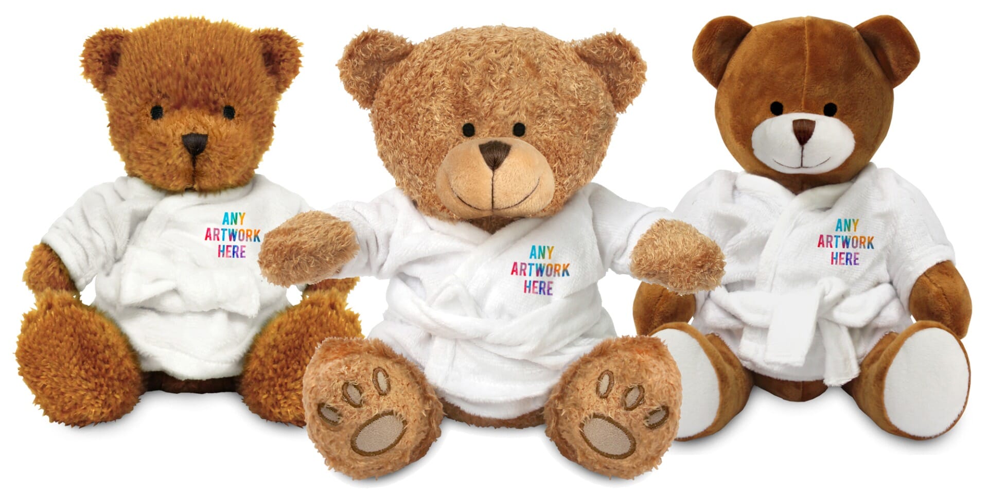 Printed Soft Toys in Custom Dressing Gowns - High Quality Plush Toys and Personalised Teddy Bears - Printed Dressing Gowns
