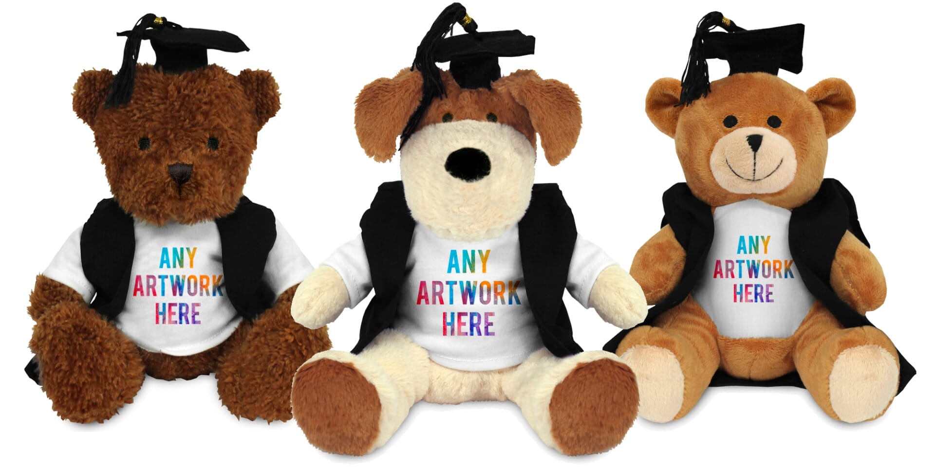 Printed Soft Toys in Graduate Outfits - High Quality Plush Toys and Teddy Bears - Bears with Printed Graduation Gowns