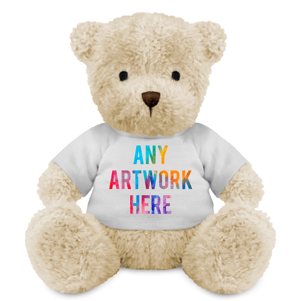 Promotional James III White Bear - Printed Soft Toys - Medium Teddy Bear