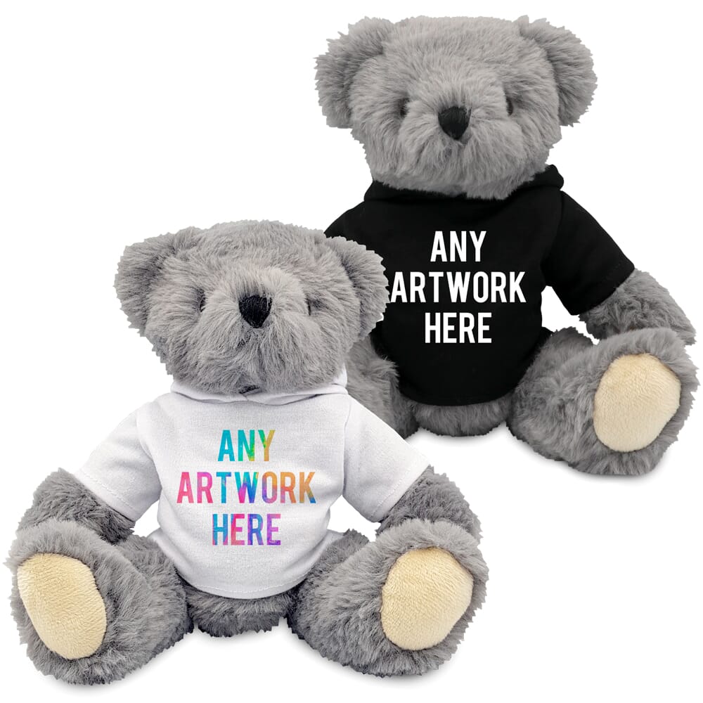 Promotional Archie Jointed Bear in Printed Hoody - Branded Soft Toys - Large Teddy Bear