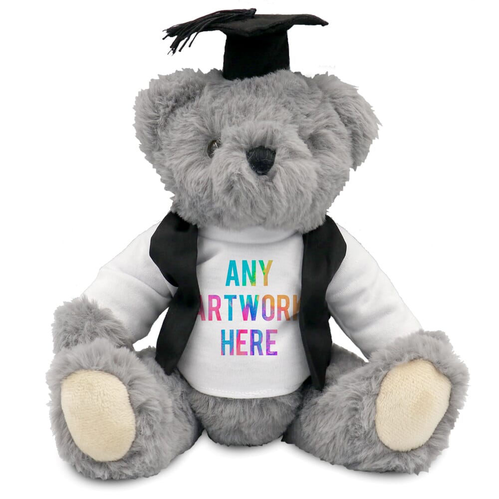 Promotional Archie Jointed Bear in Printed Graduation Outfit - Branded Soft Toys - Large Teddy Bear