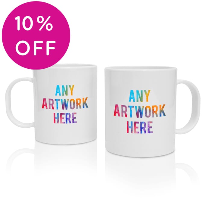 Printed Plastic Mugs branded with Company Logo - Plastic Durham Mug