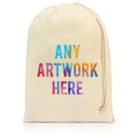 Printed Drawstring Bag branded with Company Logo - Natural Cotton Shannon Bag