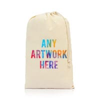 Printed Drawstring Bag branded with Company Logo - Natural Cotton Thames Bag