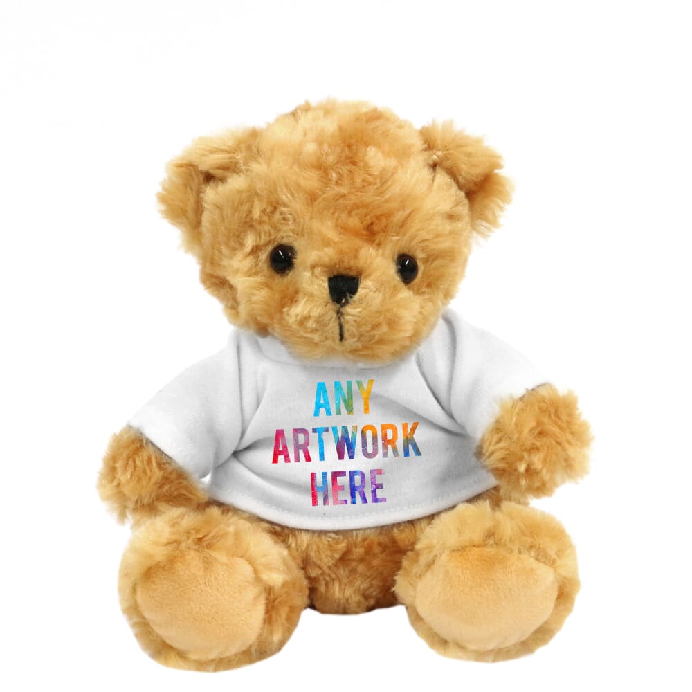 Promotional Victoria 16cm Golden Bear - Printed Soft Toys - Medium Teddy Bear