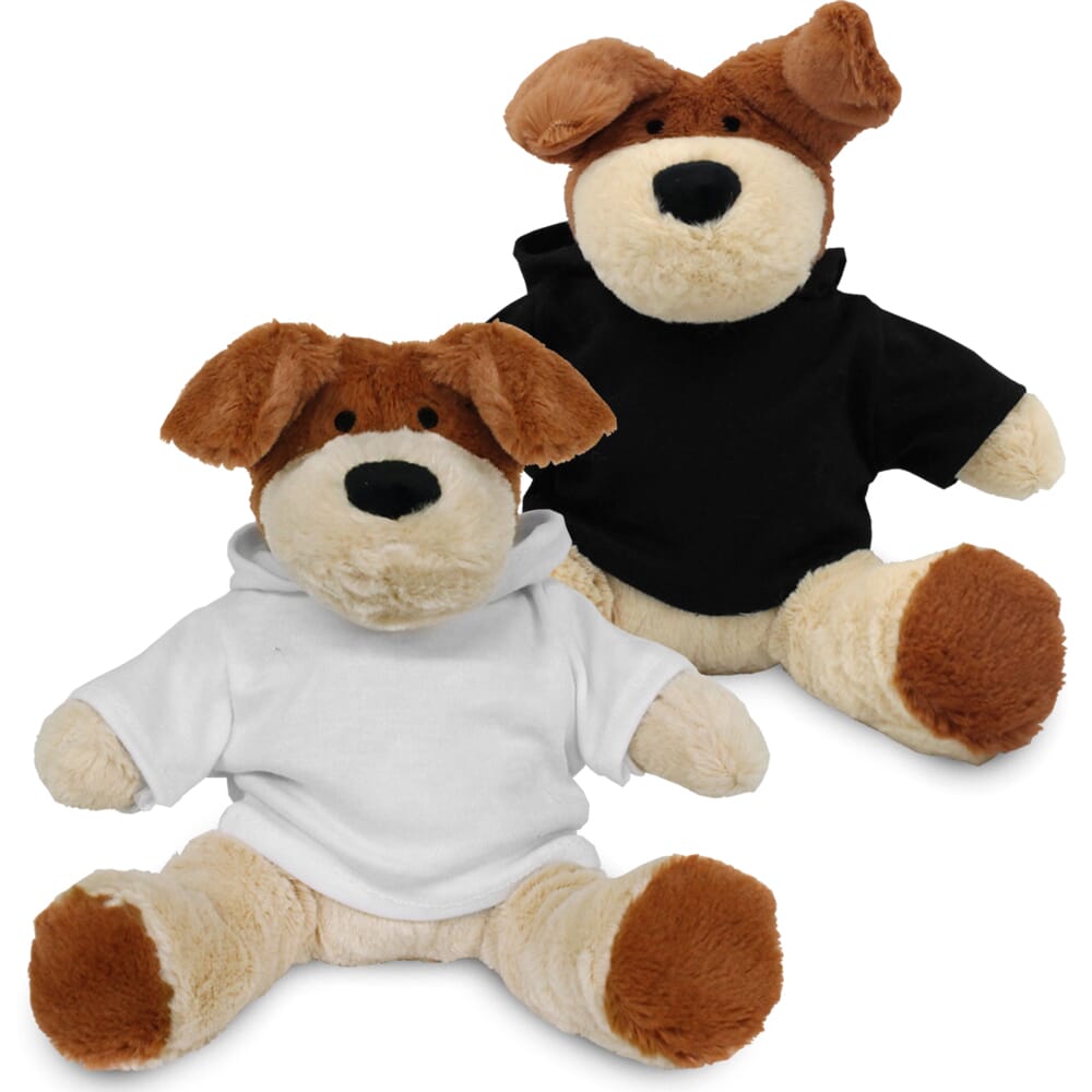 Promotional Darcy Dog in Blank Hoody - Branded Soft Toys - Large Teddy Bear