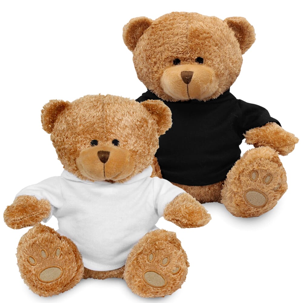 Promotional Edward Brown Bear in Blank Hoody - Branded Soft Toys - Extra Large Teddy Bear