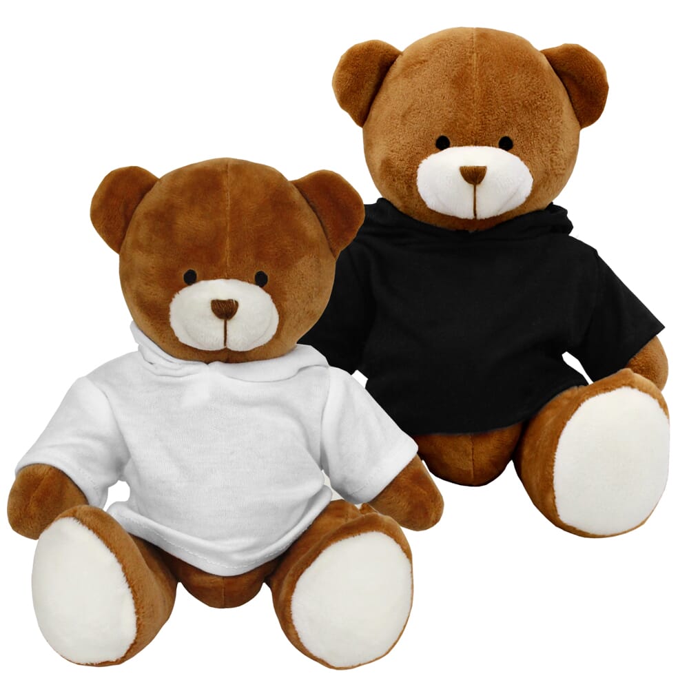 Promotional Richard Brown Bear in Blank Hoody - Branded Soft Toys - Large Teddy Bear